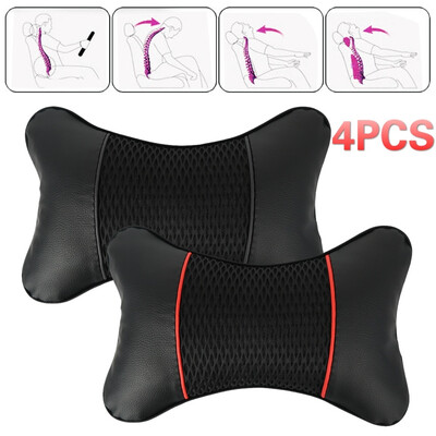 

Willstar 42PCS Car Auto Seat Head Neck Rest Leather Support Cushion Pad HeadRest Bone Pillow