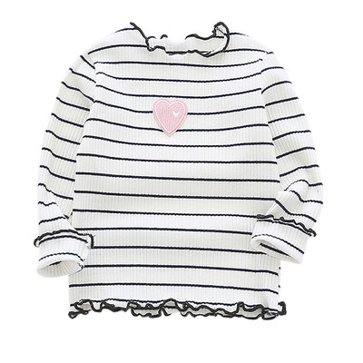 

New Girls Tops Autumn Kids Blouses Children Clothing Kids Girl Clothes Long Sleeve Girl StripeTee Cotton Knit Shirts