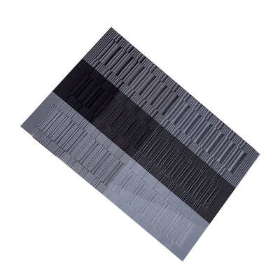 

6pcs Tricolor Stripe Pattern Placemats Kitchen Table PVC Rectangle Mat Insulated Kitchen Drink Coaster
