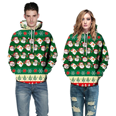 

Toponeto Mens Casual Christmas Funny 3D Print Party Long Sleeve Hoodie Top Blouse Coat