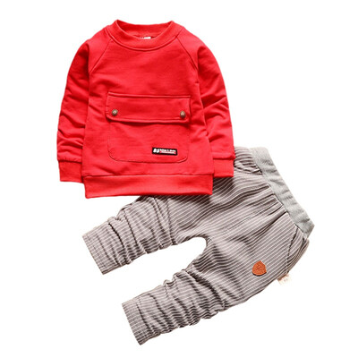 

2pcsSuit Baby Boy Kids Child Autumn Hoodie Pants Trousers Long Sleeve Solid Soft Cotton Casual Outfits Children Boy Set