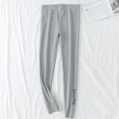

Women Fashion Leggings High Elastic Slim Pants Free Size Female Letter Embroidery Pencil Leggings