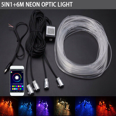 

6M Car Interior Atmosphere Strip Light RGB Cigarette Fiber Optic Neon DC 12V