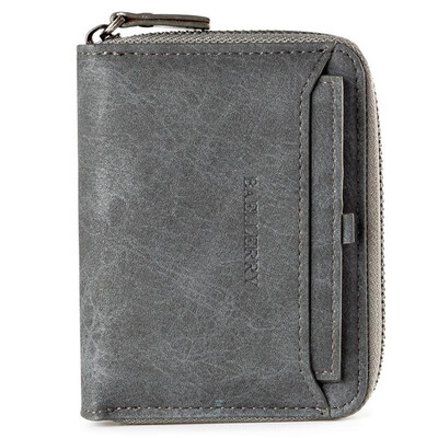 

Men Multifunctional Wallets Short Purse Clutch PU Leather Zipper Solid Credit Card Cover Holder Vintage Organizer