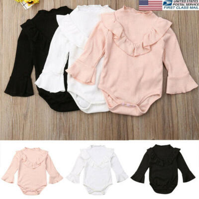 

US 2019 Newborn Infant Baby Girls Outfits Romper Long Sleeves Bodysuit Jumpsuit