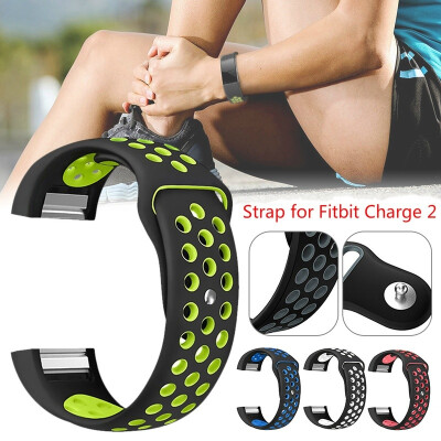 

Premium Breathable Silicone Replacement Wristband Strap for Fitbit Charge 2 Fitness Activity