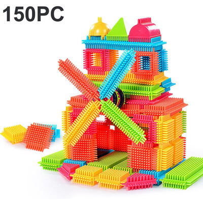 

YIWULA150pcs Bristle Shape 3D Building Blocks Tiles Construction Playboards Toys