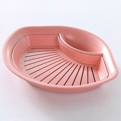 

New Wheat Straw Fan Shape Dumplings Vinegar Tray Seasoning Plate Fruit Dish Draining Dish Tableware Kitchen Tools