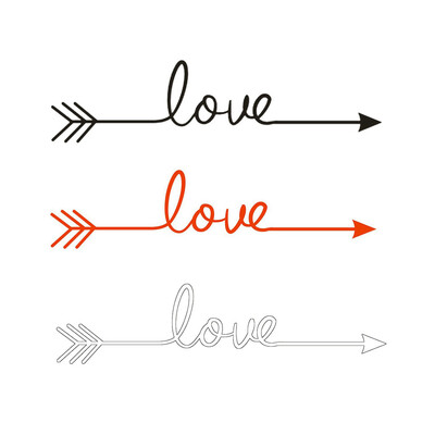 

Multi Colour Love Arrow Decals Wall Sticker Living Room Bedroom PVC Engraved Decarative Stickers