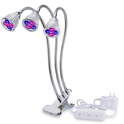 

15W 360 Degree Three Head LED Plant Grow Light Flexible Indoor Grow Light Plant Grow Lamp For Indoor Plants Greenhouse