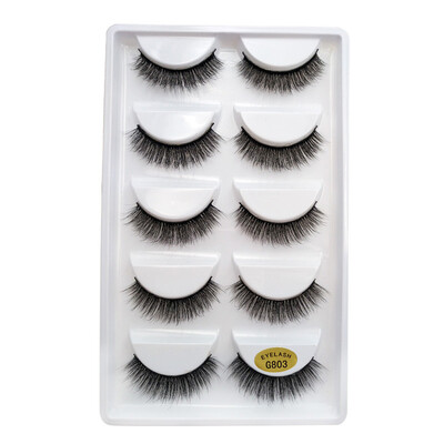 

〖Follure〗5 Pair 3D Natural Thick False Fake Eyelashes Eye Lashes Makeup Extension