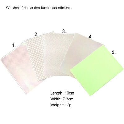 

5pcsset Fishing Lure Stickers Fish Scale Laser Holographic Luminous Sticker Fishing Lure DIY Adhesive Sticky Paper