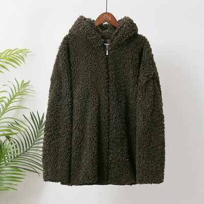 

Tailored Women Fashion Autumn Winter Hat Lamb Wool Circle Loose Thin Coat