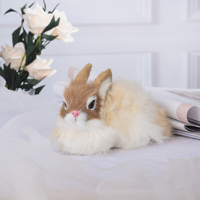 

Gobestart Simulation Mini Rabbit Animal Model Figure Hare Figurine Home Decor Miniature