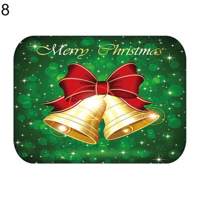 

Christmas Deer Bell Ornament Anti-slip Doormat Rug Carpet Floor Mat Home Decor