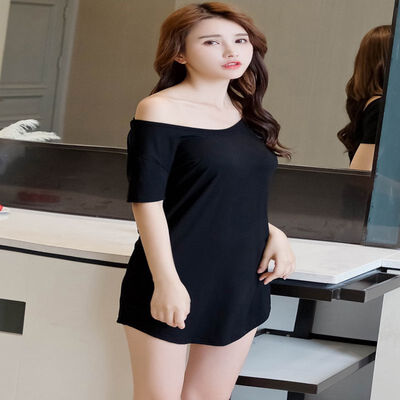 

Women Nightgowns Summer Sleepwear Casual Night Dresses Hollow beauty back Short Sleeve dresses Loose Nightdress Home Clothes