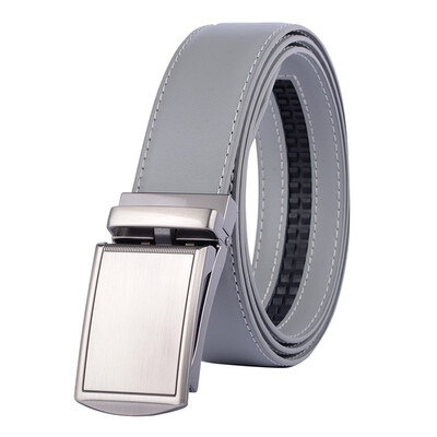 

Mens Automatic Buckle Genuine Leather Mens Ratchet Holeless Belt Business High Quality Mens Real Belt for Pants