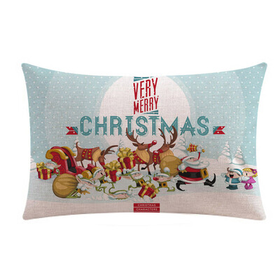 

〖Follure〗Christmas Rectangle Cotton Linter Pillow Cases Cushion Covers