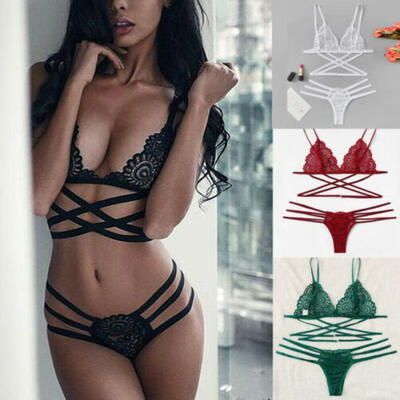 

Womens Ladies Sexy Lace Lingere Bra Set Underwear Nightwear Sleepwear US