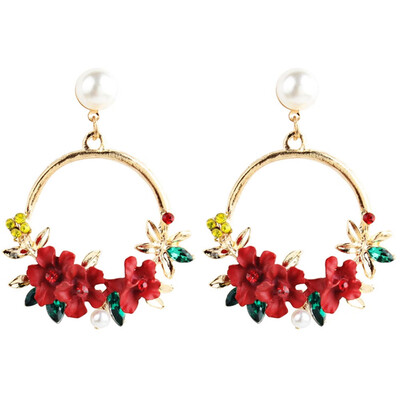 

Flower Earrings Sweet Soft Clay Pearl Earrings Ear Jewelry