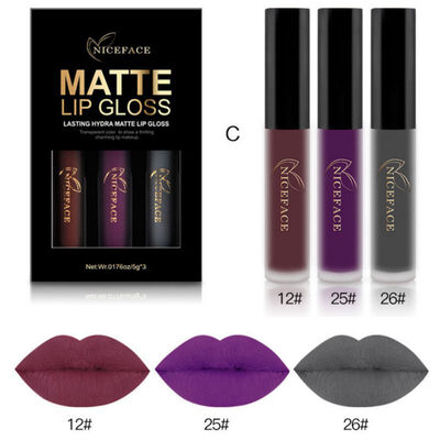 

3 ColorsSet Matte Liquid Lipsticks Make Up Pigments Sexy color New Matte Lip Gloss Makeup Kit