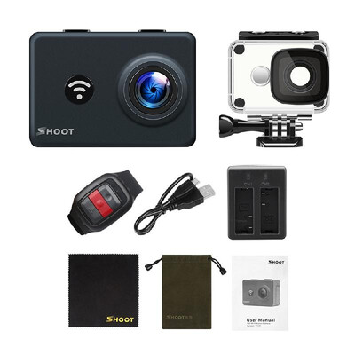 

SHOOT 4K Wi-Fi Action Camera 24G Remote 1080P 14MP 45m Waterproof Sports Camera 170 Degree Wide View Angle 2 Inch LCD Screen with
