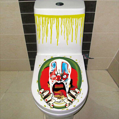 

Halloween Toilet Stickers Horror Toilet Wall Stickers Wallpaper Skeleton Stickers For Home Decoration Stickers