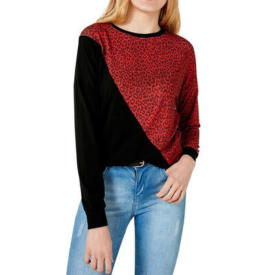 

Women Pullover Loose T-Shirt Long Sleeve Leopard O-Neck Fashion Autumn Tops