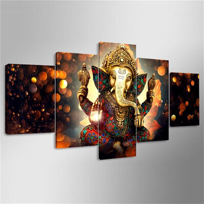 

Elephant Trunk God Ganesha Home Decoration Living Room HD Printed Painting No Frame 100x55cm