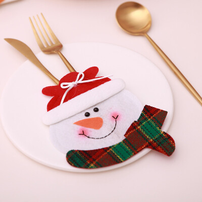 

Santa Reindeer Snowfake Christmas Fork Knife Cutlery Holder Bag New Year Pocket Home Party Table Dinner Decoration Tableware