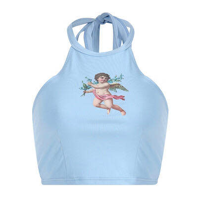 

Summer Sexy Halter Crop Top WomenTight Bustier Crop Top Tee Shirt Belly Casual Dance Tops Vest Tank Tops