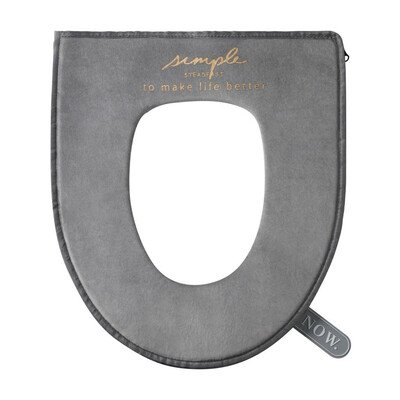

Gobestart Household Winter Velvet Toilet Seat Pad Toilet Seat Zipper With Handle