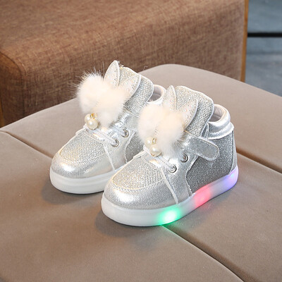 

Autumn Children Shoes Girls Fashion LED Lights Soft Casual Sports Walking Toddler Baby Shoes for Kids Size 21-30