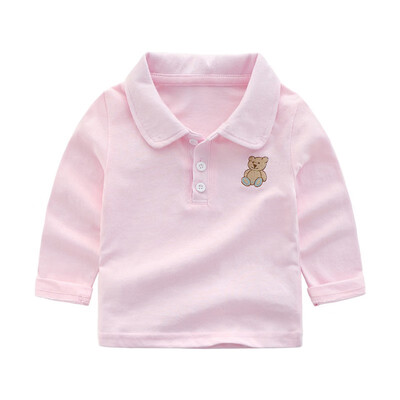 

Baby Boys Girls T Shirt For Spring Infant Kids Boys Girls Solid Color T-Shirts Clothes Cotton Toddler Tops