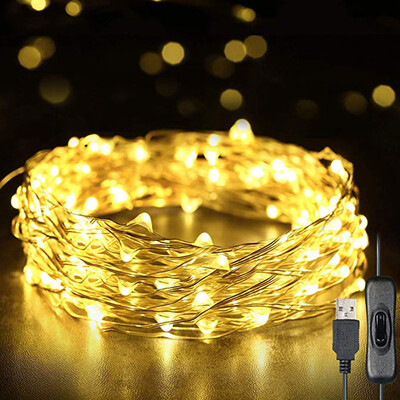 

Gobestart 12m 120 LED Lights USB Rope Lights IP65 Waterproof Wire Warm Christmas Tree