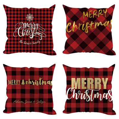 

Tailored 4Pcs Christmas Pillow Cover Pillowcases Decorative Sofa Cushion Cover Decoration