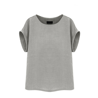 

2019 Casual Short Sleeve Women Summer O-neck T Shirt Solid Color T-shirt Loose Unisex T-shirt