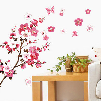 

Cherry Blossom Wall Poster Background Waterproof Sticker for Bedroom Cafe wall stickers home decor Hot Sale