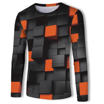 

Men 3D Print T-shirt Tops Sweatshirt O Neck Long Sleeve Casual Personalized Tops