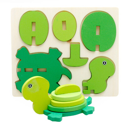 

Gotoamei Montessori Mini 3D Puzzle Kids Educational Funny Toy Wooden Colorful Jigsaw Gift