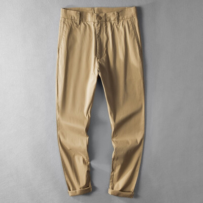 

Gobestart Mens Casual Cotton Breathable Loose Long Pants Solid Color Straight Trousers