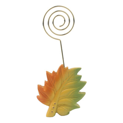 

2pcs Memo Holder Maple Leaf Iron Clip Table Number Card Photo Stand Round Shape Stationery Supplies
