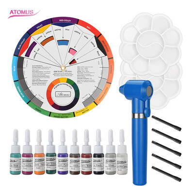 

〖Follure〗Professional Tattoo Nail Pigment 12 Color Wheel Paper Card Delivers Three