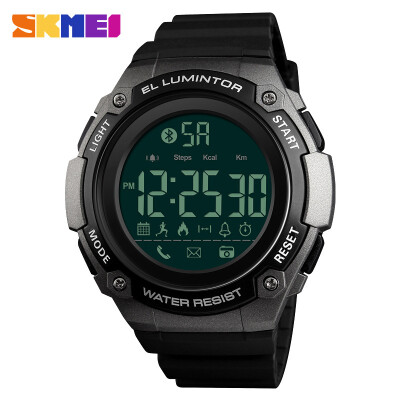 

SKMEI New Men Smart Sports Watch Bluetooth Waterproof Calorie Pedometer Call Reminder Clock Distance Countdown Wristwatch 1347