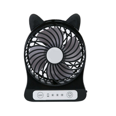 

Cartoon Mini Fan Personal Cooling Desktop Fan with LED Lamp Night Light USB Rechargeable Pocket Fan for Kids Student Office Room