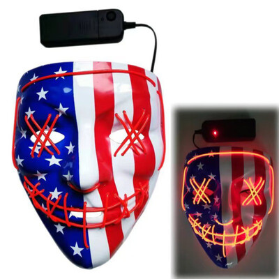 

The Purge Election Year Great Funny Masks Halloween Mask EL Light Up Party Masks Festival Cosplay Costume Supplies Glow In Dark