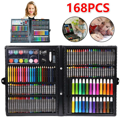 

168PCS Colors Art Marker Watercolor Brush painting sticks Crayon Set