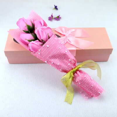 

5PC Valentines Day Roses Artificial Flower Storage Box Gift For Anniversary Gifts Flowers For Wedding Decoration