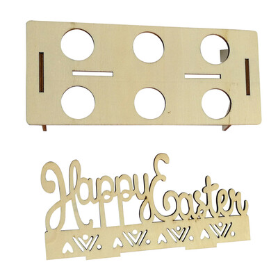 

Gobestart Wooden Creative Easter Egg Shelves for Kids Bunny Hen Pattern Carry Hold Eggs