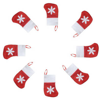 

8pcs Lovely Christmas Mini Tableware Candy Blade Folks Bag Fashion Festival Decoration Socks